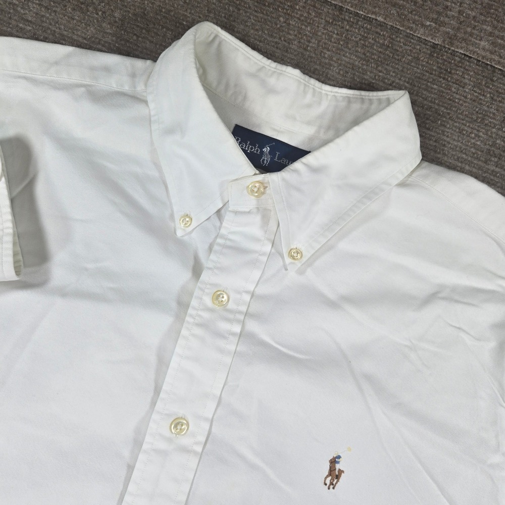 Ralph Lauren Mens 17 32/33 White Classic Fit Oxford Button Down Shirt